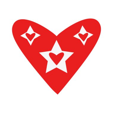 El çizimi kalp ikonunun taşıyıcı kalbi. Grafik tasarımınız için illüstrasyon.