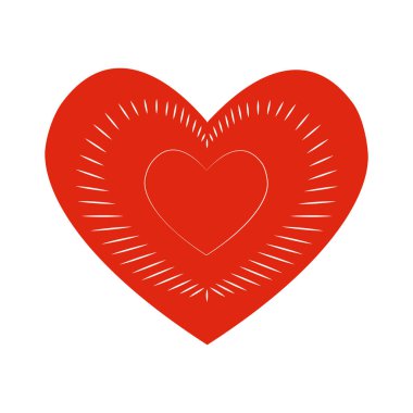 El çizimi kalp ikonunun taşıyıcı kalbi. Grafik tasarımınız için illüstrasyon.