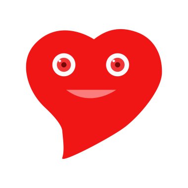 El çizimi kalp ikonunun vektör kalp yüzü. Grafik tasarımınız için illüstrasyon.