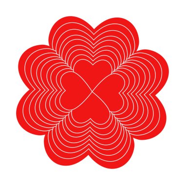 El çizimi kalp ikonunun taşıyıcı kalp çiçeği. Grafik tasarımınız için illüstrasyon.