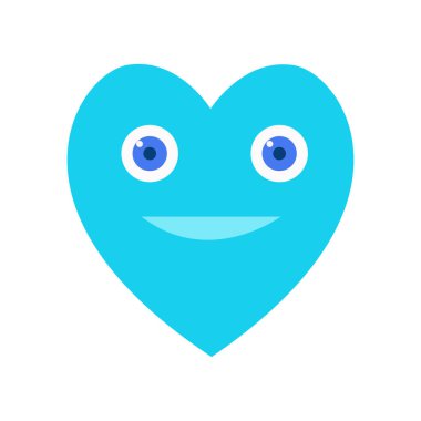 El çizimi kalp ikonunun vektör kalp yüzü. Grafik tasarımınız için illüstrasyon.