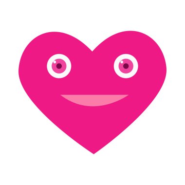 El çizimi kalp ikonunun vektör kalp yüzü. Grafik tasarımınız için illüstrasyon.