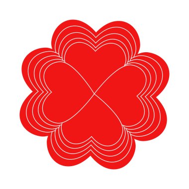 El çizimi kalp ikonunun taşıyıcı kalp çiçeği. Grafik tasarımınız için illüstrasyon.