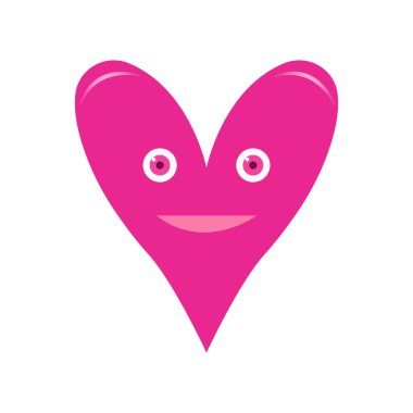 El çizimi kalp ikonunun vektör kalp yüzü. Grafik tasarımınız için illüstrasyon.