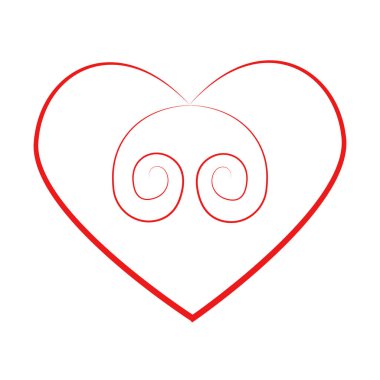 El çizimi kalp ikonunun taşıyıcı kalbi. Grafik tasarımınız için illüstrasyon.