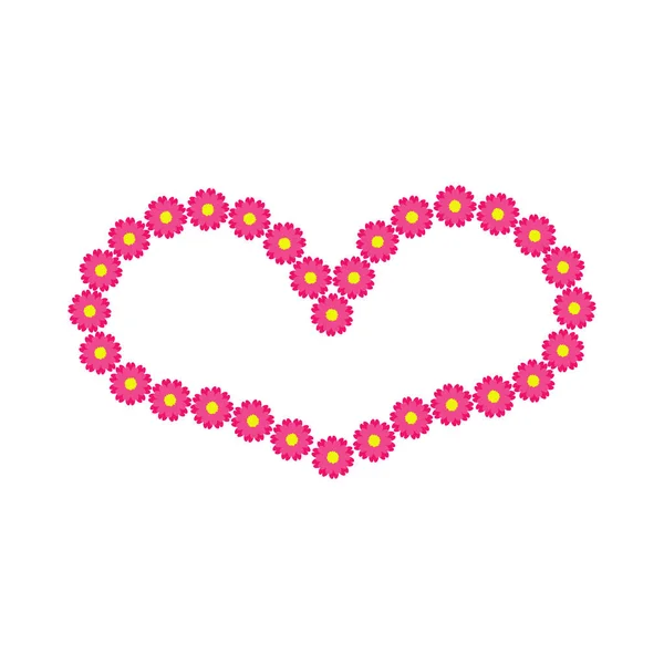 Fleur Coeur Vectoriel Contour Dessiné Main Icône Coeur Illustration Pour — Image vectorielle