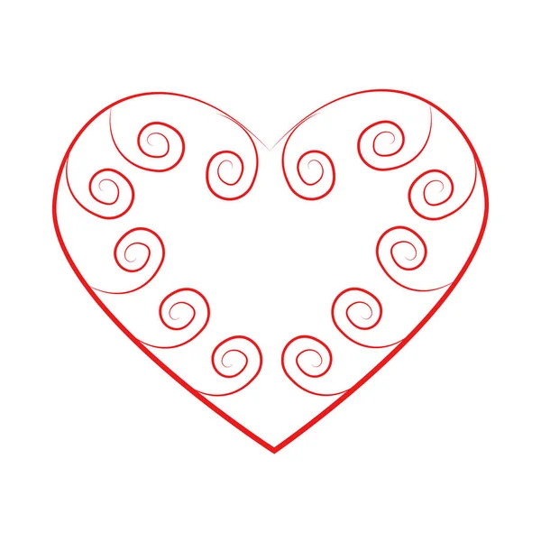 Векторне Серце Контурної Піктограми Серця Ілюстрація Вашого Графічного Дизайну — стоковий вектор