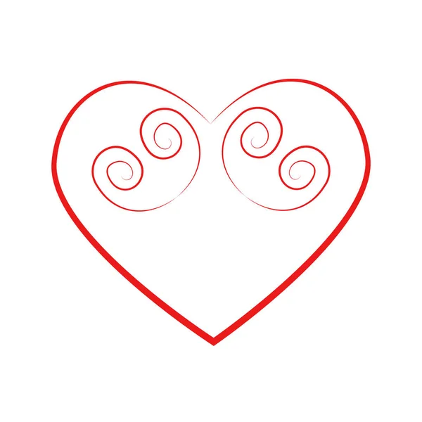 Vector Heart Outline Hand Drawn Heart Icon Illustration Your Graphic — Stock Vector