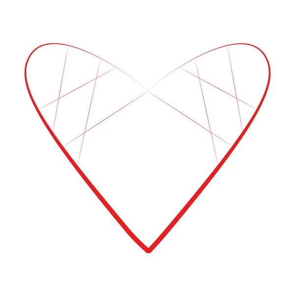 Coeur Vectoriel Contour Dessiné Main Icône Coeur Illustration Pour Votre — Image vectorielle