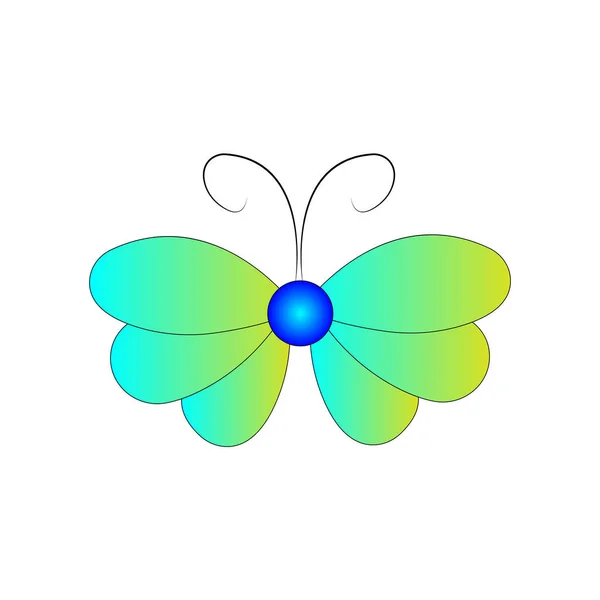 蝶のデザイン 白い背景に隔離されたベクトル美しい蝶 ベクトルアイコン — ストックベクタ