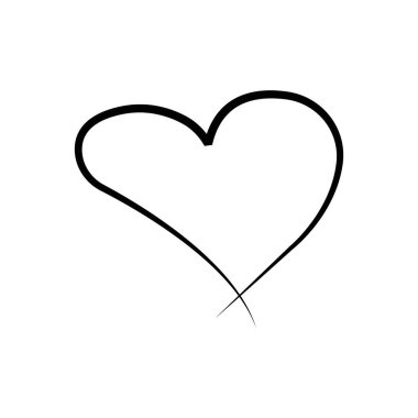 Vektör kalp koleksiyonu. El çizimi kalp ikonu. Grafik tasarımınız için illüstrasyon.