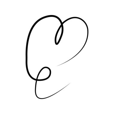 Vektör kalp koleksiyonu. El çizimi kalp ikonu. Grafik tasarımınız için illüstrasyon.