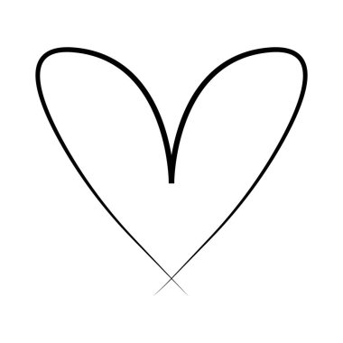 Vektör kalp koleksiyonu. El çizimi kalp ikonu. Grafik tasarımınız için illüstrasyon.