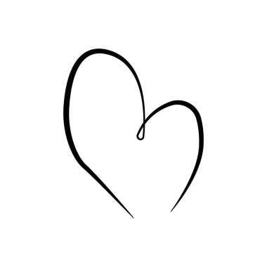 Vektör kalp koleksiyonu. El çizimi kalp ikonu. Grafik tasarımınız için illüstrasyon.