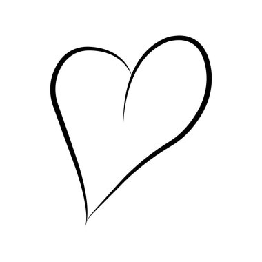 Vektör kalp koleksiyonu. El çizimi kalp ikonu. Grafik tasarımınız için illüstrasyon.