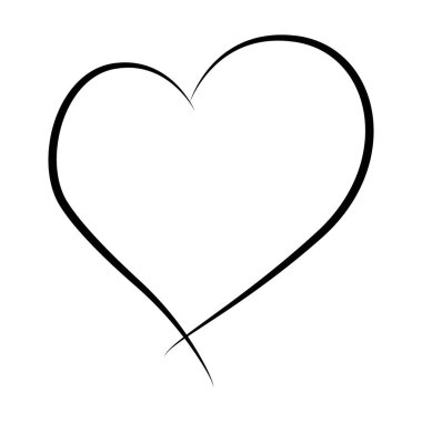 Vektör kalp koleksiyonu. El çizimi kalp ikonu. Grafik tasarımınız için illüstrasyon.