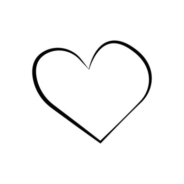 Vektör kalp koleksiyonu. El çizimi kalp ikonu. Grafik tasarımınız için illüstrasyon.