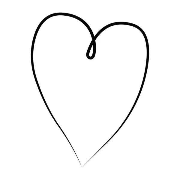 Collection Coeur Vectoriel Contour Dessiné Main Icône Coeur Illustration Pour — Image vectorielle
