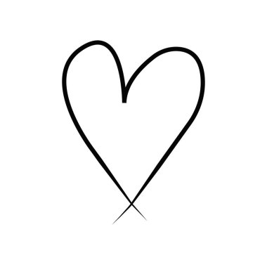 Taşıyıcı kalp koleksiyonu. El çizimi kalp ikonu. Grafik tasarımınız için illüstrasyon.