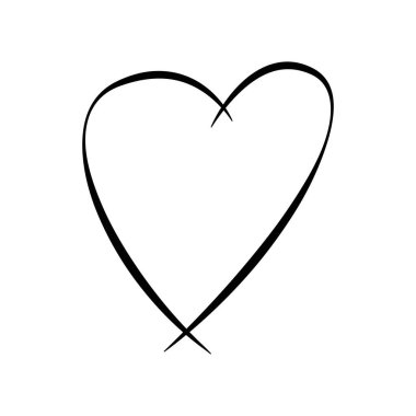 Taşıyıcı kalp koleksiyonu. El çizimi kalp ikonu. Grafik tasarımınız için illüstrasyon.