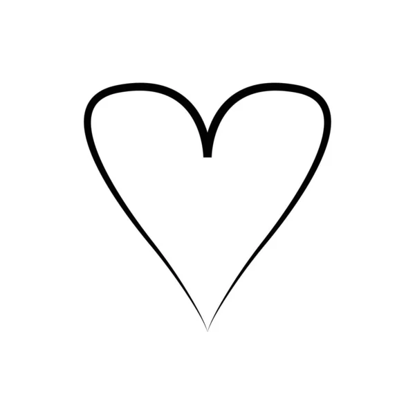 Vector Heart Collection Outline Handgezeichnetes Herz Symbol Illustration Für Ihre — Stockvektor