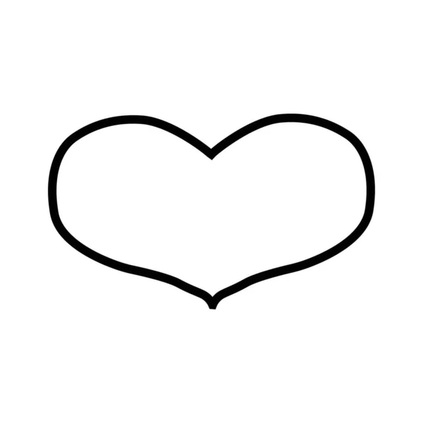 Vector Heart Collection Outline Hand Drawn Heart Icon Illustration Your — Stock Vector