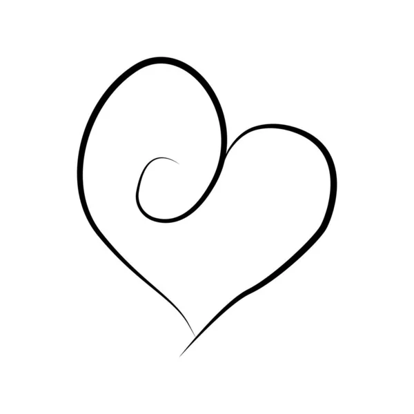 Vector Heart Collection Outline Handgezeichnetes Herz Symbol Illustration Für Ihre — Stockvektor