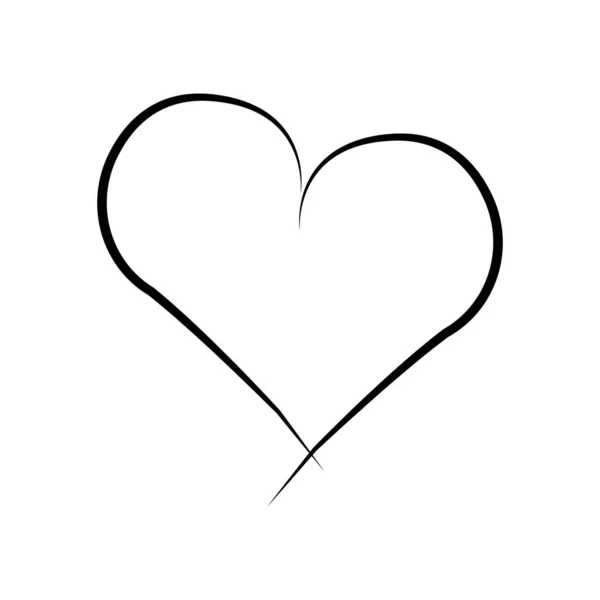 Collection Outline Coeur Vectoriel Dessiné Main Icône Coeur Illustration Pour — Image vectorielle