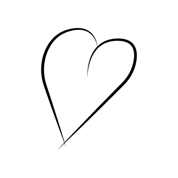 Vector Heart Collection Outline Handgezeichnetes Herz Symbol Illustration Für Ihre — Stockvektor