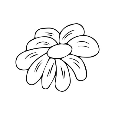Beyaz arkaplanda çiçek vektörü. Çiçek ikonu resmi. Grafik ve web tasarımı için çiçek ikonu vektör illüstrasyonu.