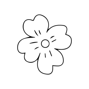 Beyaz arkaplanda çiçek vektörü. Çiçek ikonu resmi. Grafik ve web tasarımı için çiçek ikonu vektör illüstrasyonu.