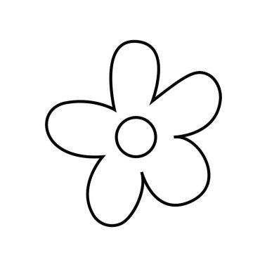 Beyaz arkaplanda çiçek vektörü. Çiçek ikonu resmi. Grafik ve web tasarımı için çiçek ikonu vektör illüstrasyonu.