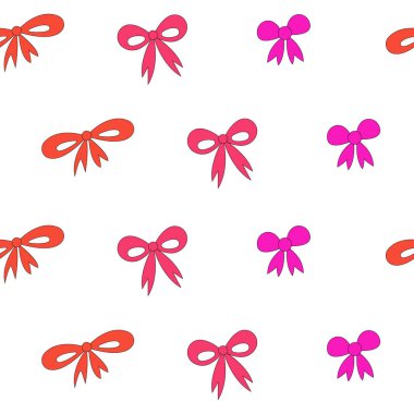 Kurdele fiyonklarından yapılmış güzel, pürüzsüz desen. Düğün için sonsuz doku, bebeğim, doğum günü partisi. Vektör tasarımı Yüzeyler için modern desen.