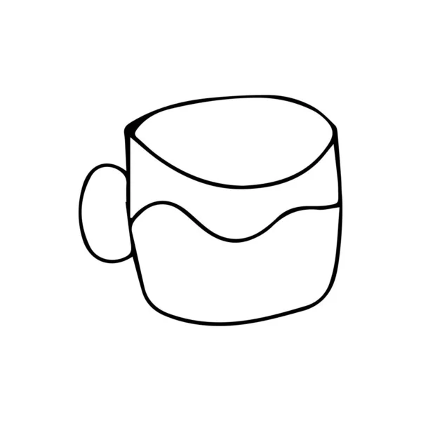 カップコーヒーマグカップ ベクトル漫画イラスト — ストックベクタ