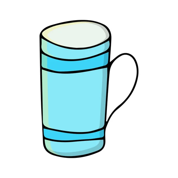 Colored Cup Coffee Mug Vector Cartoon Illustrations — Stock Vector