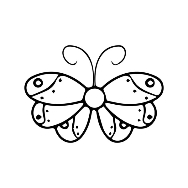蝶のデザイン 美しい蝶ベクトル 白い背景に隔離された蝶 ベクトルアイコン — ストックベクタ
