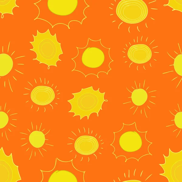 Sun Seamless Pattern Vector Cartoon Seamless Pattern Sun Cute Vector — Stock Vector