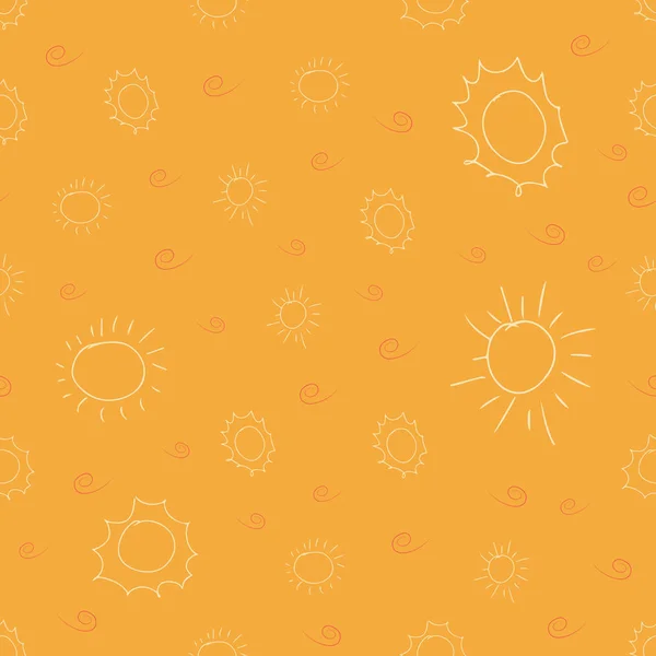 Вектор Солнечной Бесшовной Картины Мультфильм Печати Узор Солнцем Симпатичный Векторный — стоковый вектор