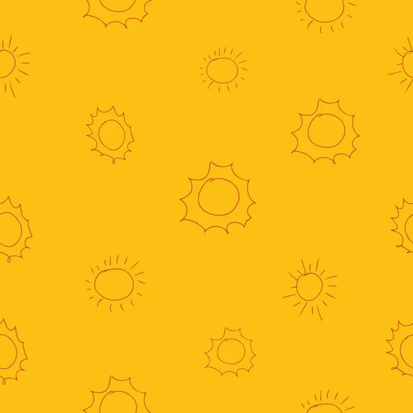 Вектор Солнечной Бесшовной Картины Мультфильм Печати Узор Солнцем Симпатичный Векторный — стоковый вектор