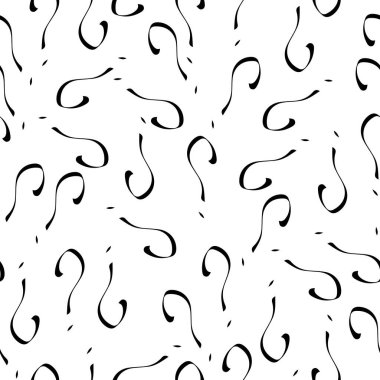 Soru işareti vektörü kusursuz desen. El çizimi eskiz. SSS düğmesi. Sorular soruyor. Yardım iste.