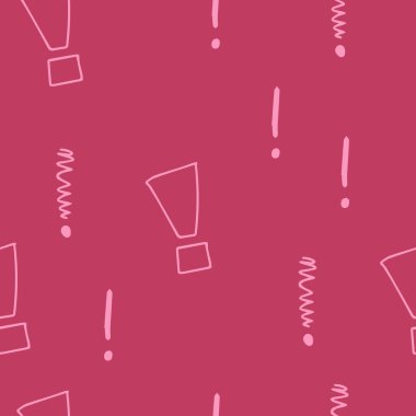 Ünlem işareti kusursuz desen. El çizimi vektör elementleri. Vektör çizimi soru işareti arkaplanı