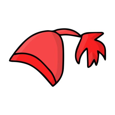 Karalama tarzında sıcak kış şapkalı bir vektör. Vektör el çizimi resimleme.