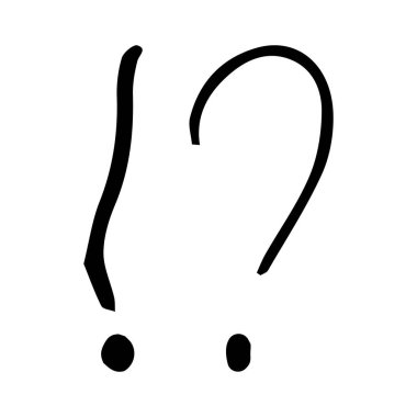 Vektör çizimi El soru işareti ve ünlem işareti çizdi. Soru işareti ve ünlem işareti beyaz üzerine izole.