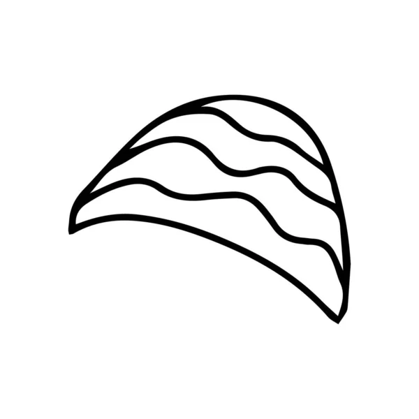 Διάνυσμα Ζεστό Καπέλο Χειμώνα Στυλ Doodle Εικονογράφηση Διανύσματος Στο Χέρι — Διανυσματικό Αρχείο
