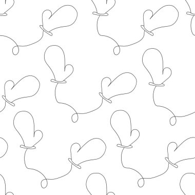 Elle çizilmiş eldivenli şirin bir Noel deseni. Tekstil, ambalaj kağıdı, duvar kâğıdı, yeni yıl dekorasyonu için yeni yıl çocukları dokusu