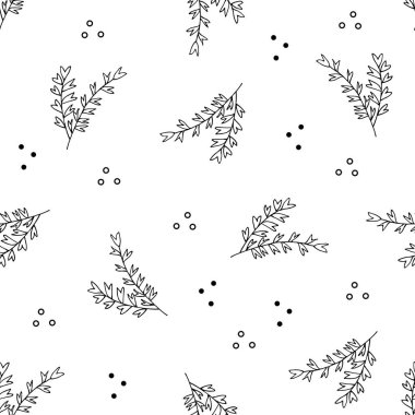 Kusursuz desenli orman, elle çizilmiş vektör bırakır. Sonbahar yaprağı beyaz arka planda izole edilmiş. Botanik orman bitkileri veya Eylül ayı ağaç yaprakları