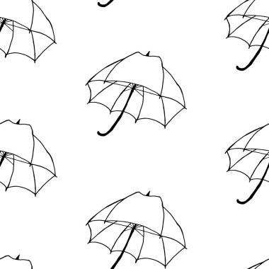 Şemsiye Vektörü Kusursuz Desen. Tekstil, kartlar, imalat, duvar kağıtları, baskı, hediye paketi ve yapıştırma kitabı için arkaplan.