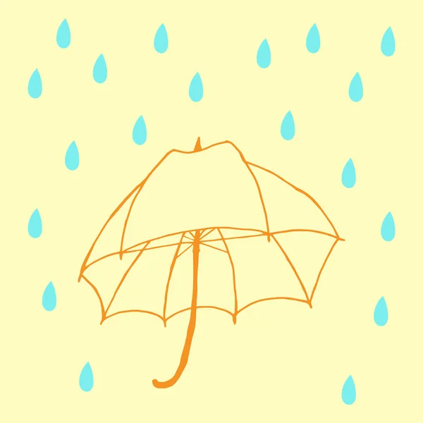 Parapluie Avec Illustration Vectorielle Pluie Parapluie Pour Décoration Parapluie Pour — Image vectorielle