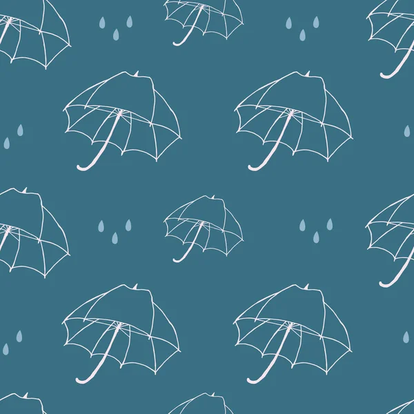 Parapluie Avec Motif Sans Couture Vecteur Pluie Arrière Plan Pour — Image vectorielle