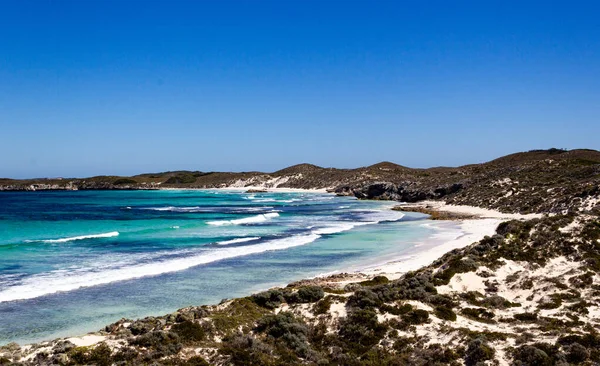 Salmon Bay on Rottnest Island with its vibrant blue waters perfect for snorkelling, Rottnest Island, Australia — 스톡 사진